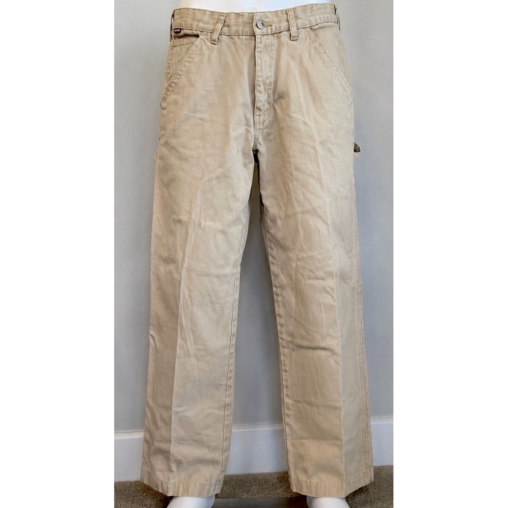 Craftsman Men's Khaki Canvas Carpenter Pants Utility Relaxed Fit Beige 32x32